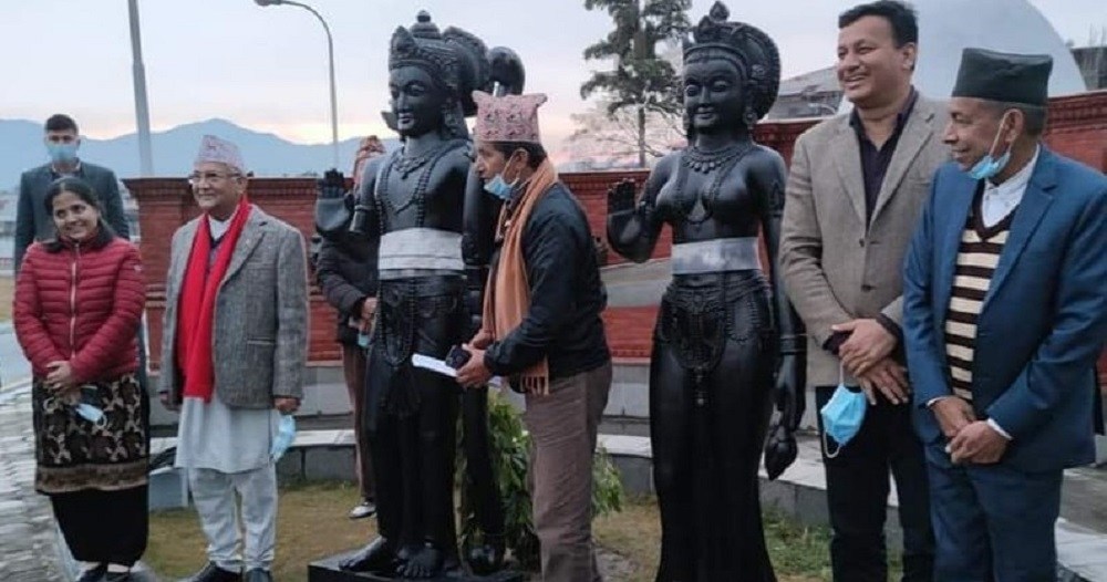 प्रधानमन्त्री ओलीको सहयोगमा राम र सीताको मूर्ति तयार, रामनवमीमा  प्रतिस्थापन गरिने